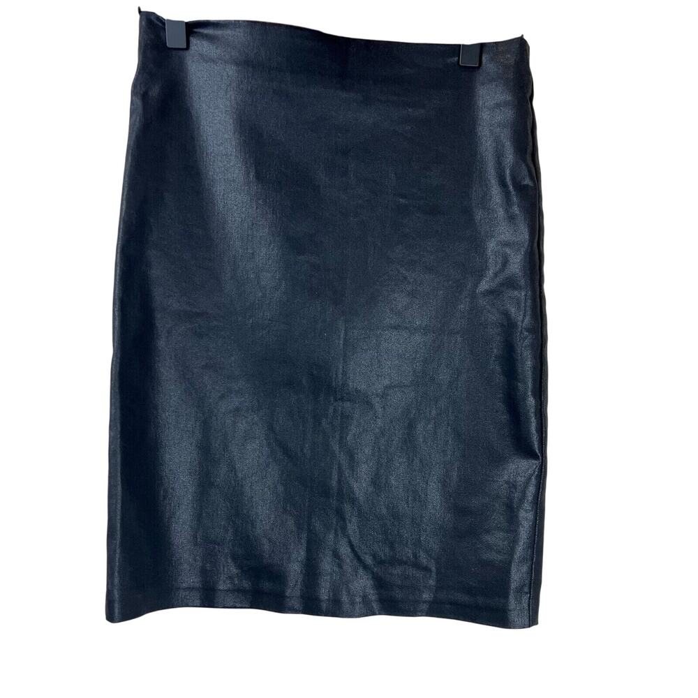AllSaints Pencil Skirt Knee Length‎ Black Faux Leather 6 Edgy Capsule Sexy